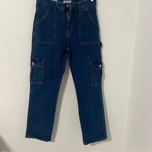 CELEBRITY ACE Junior Cargo Dark Wash “The Skater Jean” Size 11/30 Carpenter EUC